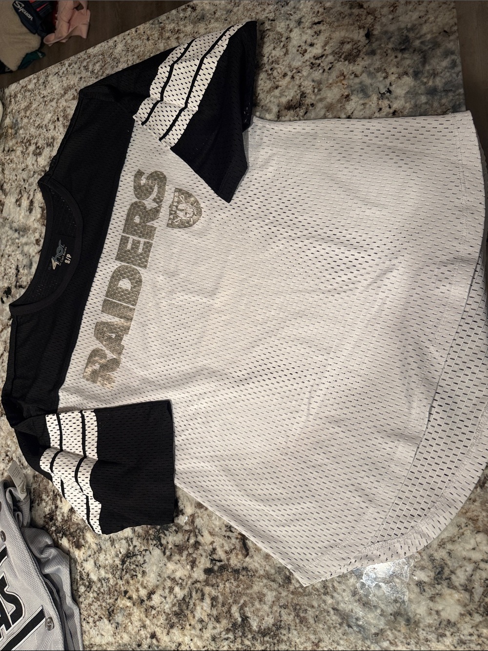 Raiders Black & White Mesh Team Tee
